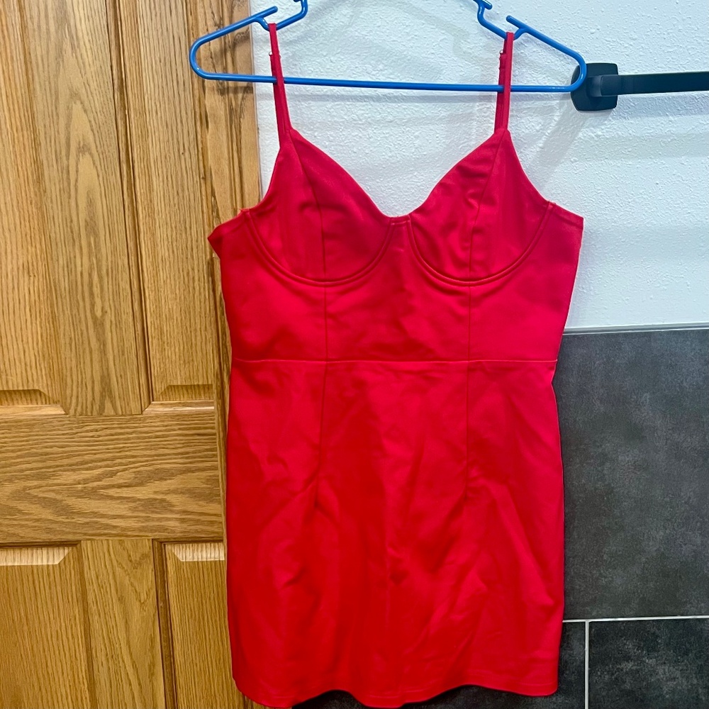 Princess Polly Red Novella Bustier Mini Dress Size 12 - Picture 6 of 13